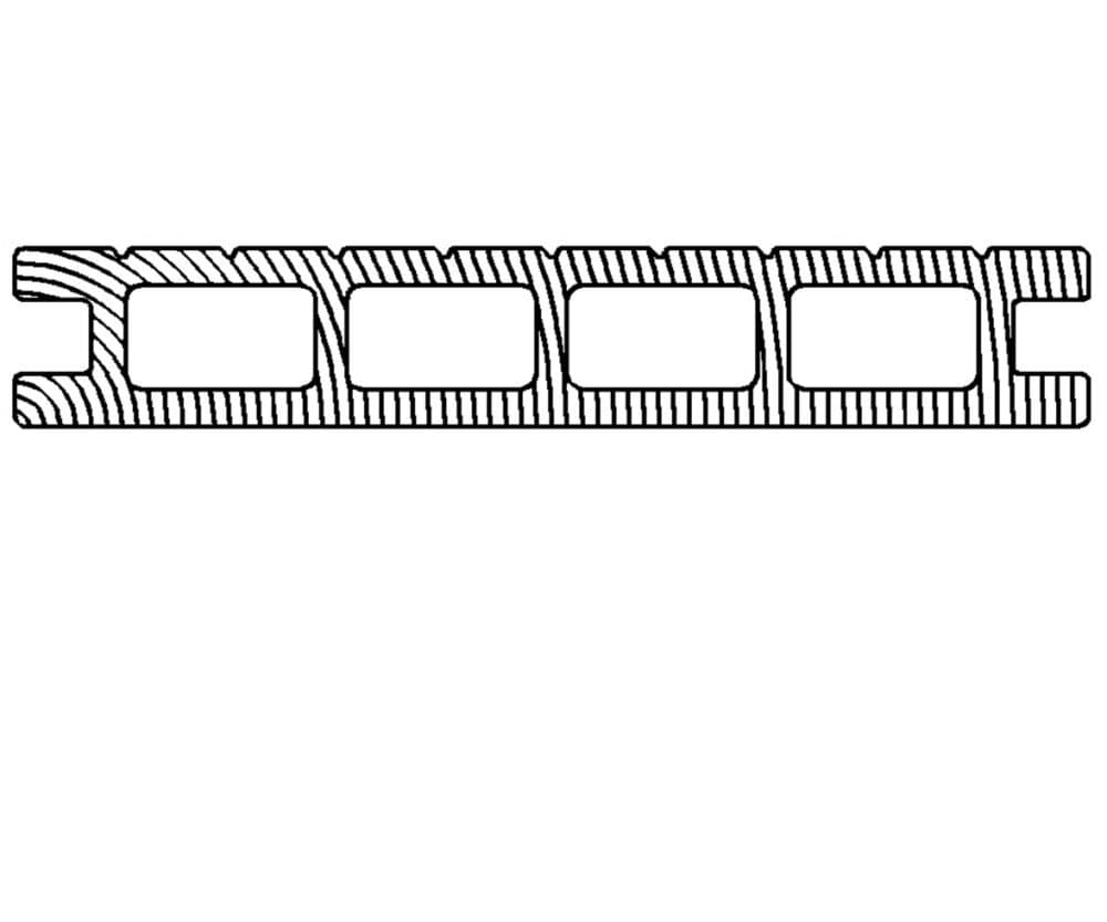 Террасная доска DeckLine Classic 3D-тиснение/широкий вельвет (Черный)